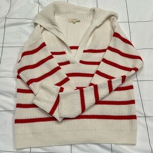 Sezane Tahar Jumper Ecru / Red - Size S
